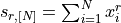 s_{r,[N]} = \sum_{i=1}^N x_i^r