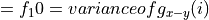 = f_10 = variance of g_{x-y}(i)