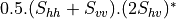 0.5 . (S_{hh}+S_{vv}).(2 S_{hv})^{*}