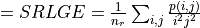 = SRLGE = \frac{1}{n_r} \sum_{i, j}\frac{p(i, j)}{i^2 j^2}