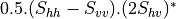 0.5 . (S_{hh}-S_{vv}).(2 S_{hv})^{*}