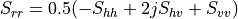 S_{rr} = 0.5(-S_{hh}+2j S_{hv}+S_{vv})